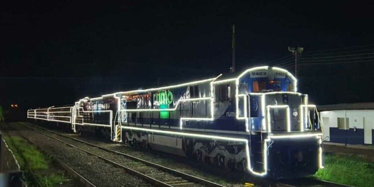 O trem Iluminado estará em Campinas na noite de 16 de dezembro. Foto: Divulgação