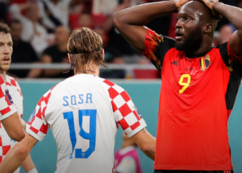 Croácia e Bélgica: jogo terminou empatado e belgas foram eliminados da competição - Foto: Reprodução Twitter Fifa