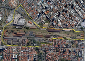 Área do antigo pátio ferroviário tem 405 mil metros quadrados e está na região central da cidade  - Foto: Reprodução
