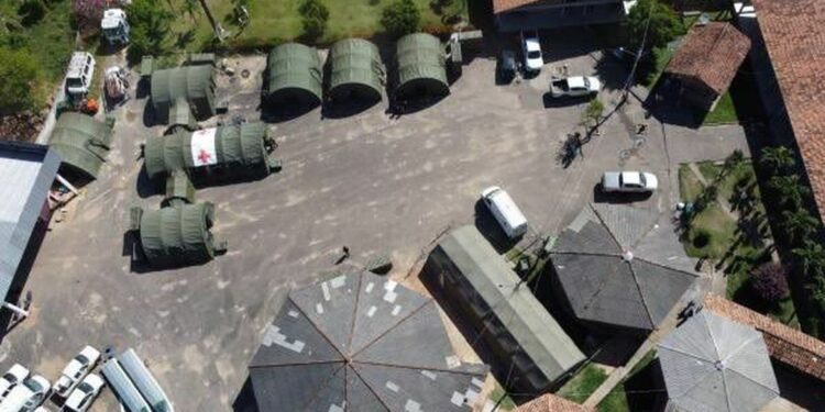 Hospital de campanha montado pela FAB em território yanomami.: controle do espaço aéreo - Foto: FAB/Divulgação