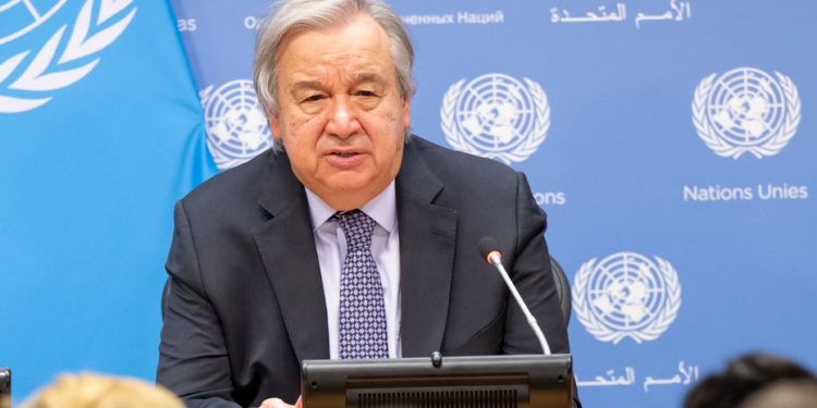 António Guterres, secretário geral da ONU: apresentação de "Nova Agenda de Paz"  - Foto: Mark Garten/ONU