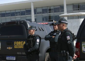 Agentes da Força Nacional de Segurança Pública atuaram em Brasília durante a intervenção federal Foto: Divulgação
