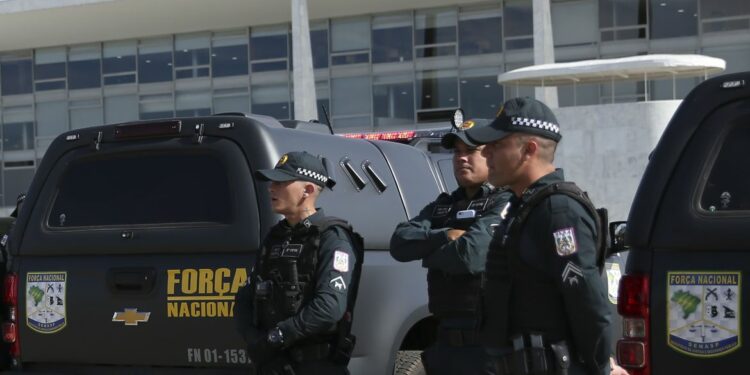 Agentes da Força Nacional de Segurança Pública atuaram em Brasília durante a intervenção federal Foto: Divulgação