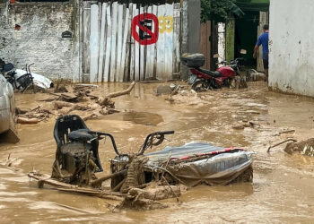 Área tomada pela lama: índice de chuva em São Sebastião foi maior da história e provocou tragédia -  Foto: Divulgação/Governo de SP