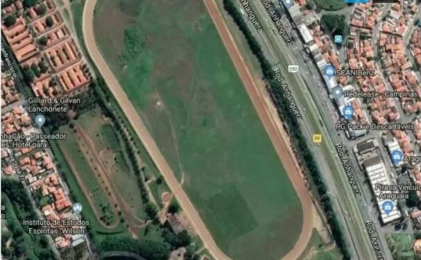 Vista aérea do Hipódromo Boa Vista usados atualmente como centro de treinamento. Fotos: Divulgação
