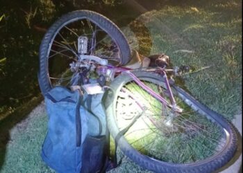 Bicicleta que pertencia ao ciclista morto em Valinhos. Foto: PM/Divulgação