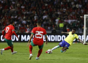A Seleção Brasileira foi buscar o empate contra o Marrocos e acabou sofrendo um gol no final do 2º tempo. Foto: Rafael Ribeiro/CBF