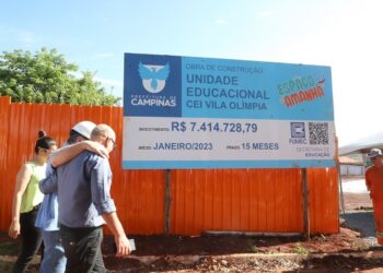 O prefeito Dário Saadi em visita a um dos locais de instalação das novas creches. Foto: Fernanda Sunega/PMC