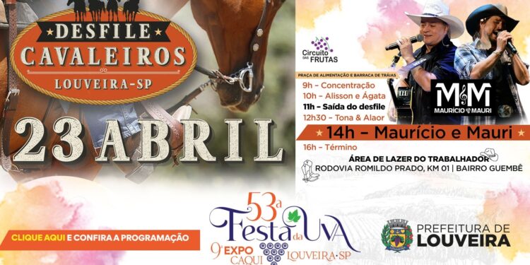 Louveira realiza tradicional Desfile de Cavaleiros neste domingo