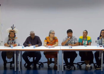 Participantes do simpósio realizado no dia dedicado aos povos indígenas Foto: Divulgação