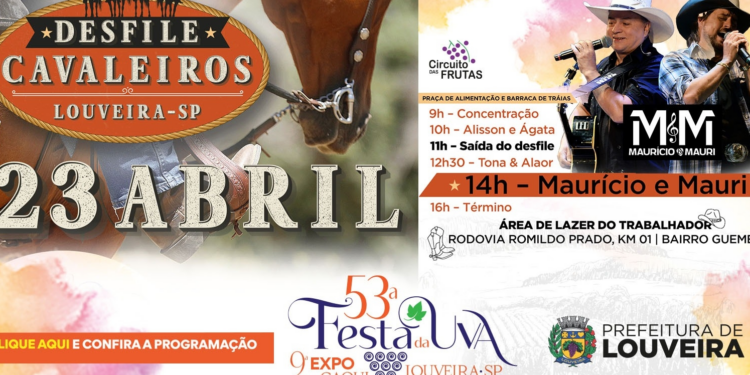 Desfile de Cavaleiros abre semana da 53ª Festa da Uva e 9ª Expo Caqui