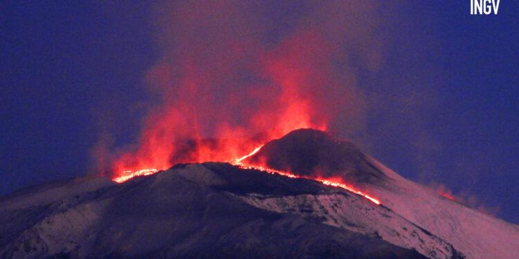 O Instituto Nacional de Geofísica e Vulcanologia  confirmou novas erupções do Etna. Foto: INGV/Divulgação