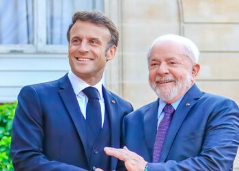 O presidente Lula, durante encontro com o presidente da França, Emmanuel Macron. Foto: Ricardo Stuckert/PR