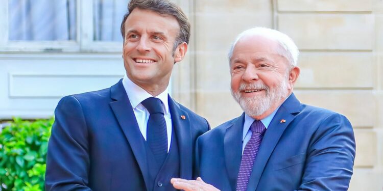O presidente Lula, durante encontro com o presidente da França, Emmanuel Macron. Foto: Ricardo Stuckert/PR