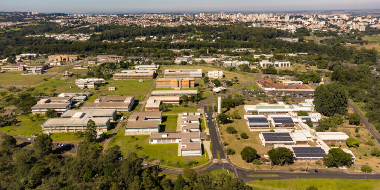 UFSCar abre concurso público e oferta 45 vagas. Imagem aérea do Campus São Carlos. Foto: Divulgação