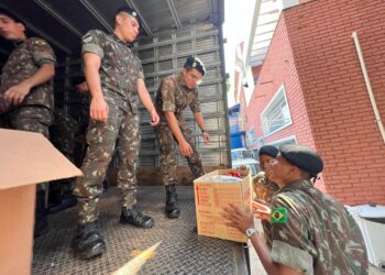 Exército atuou em parceria com o município noprocesso de arrecadação. Foto: Arquivo/PMC