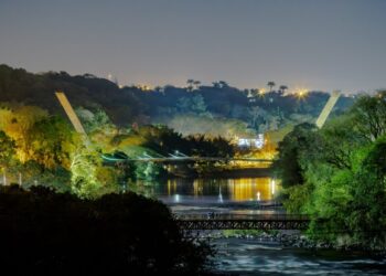 Foto do primeiro colocado no concurso retrata uma vista noturna para o Rio Piracicaba - Crédito: Alan Carvalho/Divulgação
