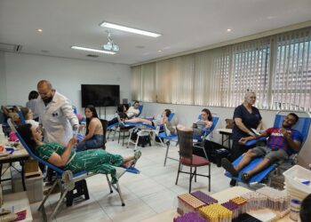 Das 56 bolsas de sangue doadas, 55 foram de pessoas que doaram pela primeira vez. Foto: Divulgação