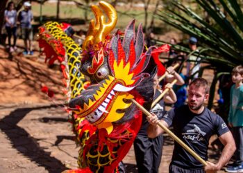 A dança do dragão está entre as atrações do festival no Taquaral. Foto: Divulgação/Thomaz Marostegan