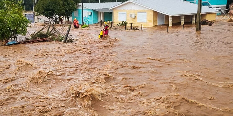 No Rio Grande do Sul, 62 municípios foram afetados pelas chuvas fortes. Foto: Reprodução
