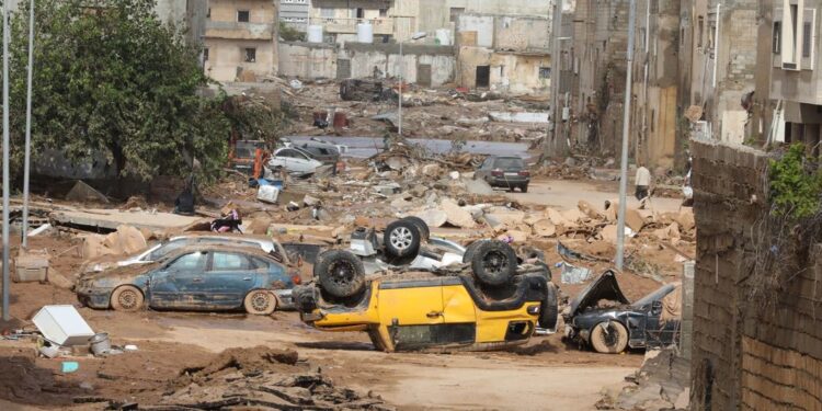 A enchente devastou partes da cidade de Darna. Foto: Unicef/Abdulsalam Alturki