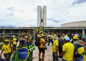 Manifestantes golpistas invadem o Congresso Nacional, STF e Palácio do Planalto. Foto: Marcelo Camargo/Agência Brasil