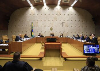 Os ministros do STJ durante o julgamento dos réus pelos atos de 8 de janeiro Foto: Rosinei Coutinho/SCO/STF