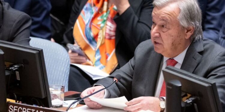Secretário-geral da ONU, António Guterres, em declarações ao Conselho de Segurança na terça-feira - Foto: ONU/Manuel Elias