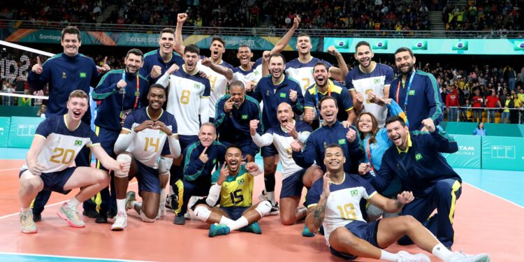 Seleção masculina de vôlei do Brasil se classifica para fase semifinal dos jogos - Foto:  Rodrigo Navarro/Divulgação