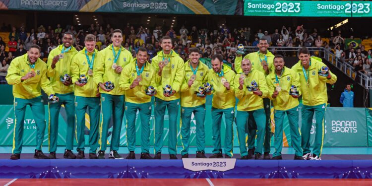 Jogos Pan-americanos Santiago 2023: na final do vôlei masculino Brasil ganhou a medalha de ouro -  Foto: Wander Roberto/COB