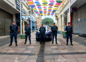 Integrantes da Guarda Municipal em patrulha na rua 13 de Maio, centro de Campinas - Foto: Divulgação/GM