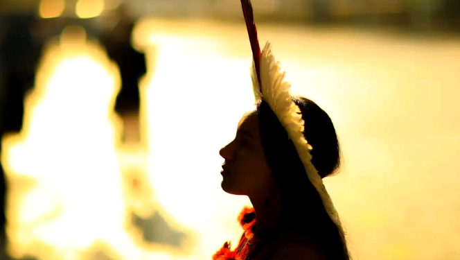 COP28: povos indígenas fizeram uma marcha para entrada conjunta na conferência mundial do clima. Foto: Estevam Rafael/Audiovisual/PR
