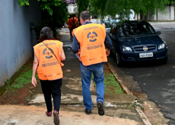 Voluntários em mutirão contra a dengue em Campinas: com alta de casos, cidade reivindica envio da vacina ao governo federal - Foto: Carlos Bassan/Divulgação PMC
