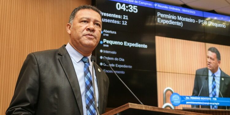 vereador Permínio Monteiro da Silva (PSB) é investigado em processo de responsabilidade civil por ato de improbidade administrativa. Foto: Câmara de Campinas/Divulgação