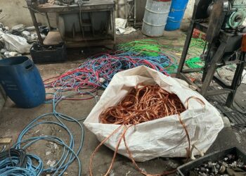 Operação policial em Campinas: em um dos estabelecimentos foram encontrados 250 kg de fios de cobre subtraídos da CPFL - Foto: Divulgação Polícia Civil