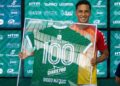 Diogo Mateus completou 100 jogos contra o São Paulo, domingo, quando voltou à condição de titular. Foto: Reprodução/Instagram