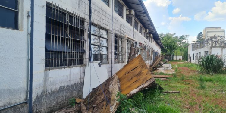 A situação do Paviartes, também conhecido como barracão de Artes Cênicas, apresenta péssimas condições de trabalho: improvisos - Fotos: Divulgação