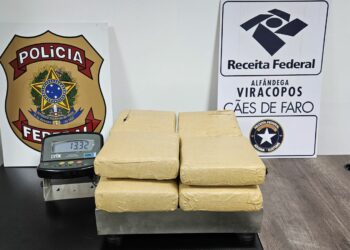 A droga estava na bagagem despachada em Manaus. Foto: Polícia Federal/Divulgação