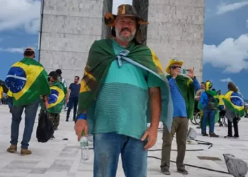 Haroldo Wilson Roder durante os atos golpistas em Brasília no dia 8 de janeiro de 2023 - Divulgação/STF