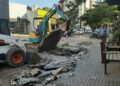 Estrutura de concreto que estreitava a Rua Coronel Quirino foi demolida pelo proprietário do restaurante -Fotos: Divulgação
