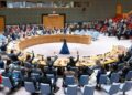 Vista do Conselho de Segurança da ONU enquanto os membros votam a favor do projeto de resolução sobre a situação em Gaza. Foto: UN Photo/Eskinder Debebe