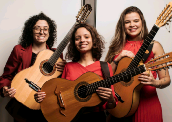 Projeto Viola com Elas, que reúne as violeiras Mel Moraes, Carol Viola e Vitória da Viola: presença no festival - Foto: Divulgação