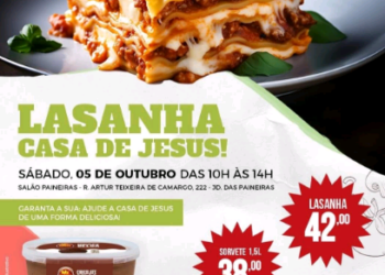 Em Campinas, Lasanha Beneficente da Casa de Jesus será no sábado
