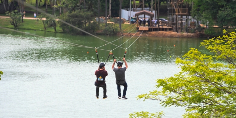 Tirolesa é a nova atração aos visitantes da Lagoa do Taquaral; abertura ao público será dia 28