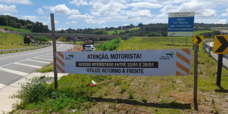 Acesso à Perimetral de Itatiba será interditado a partir desta quarta-feira