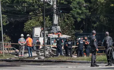 Avião de pequeno porte cai em avenida da Barra Funda na Capital