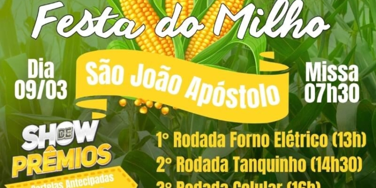 Festa do Milho terá atrações gastronômicas e culturais no bairro Chácaras Gargantilha