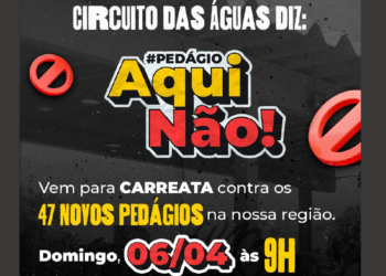 Carreatas simultâneas contra novos pedágios acontecem domingo no Circuito das Águas