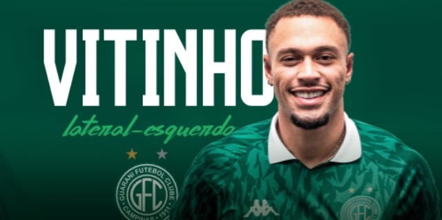 Guarani anuncia a contratação do lateral esquerdo Vitinho