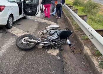 Acidente na Santos Dumont deixa motociclista gravemente ferido